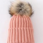 Coral Pink knit pom pom