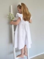 White organic linen dress