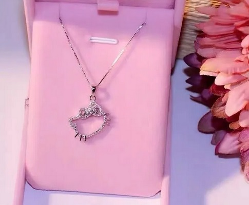 Anime Cartoon Hello Kittys Cute Sweet Necklace Crystal Pendant Necklace  Best Friends Matching Clavicle Chain Necklaces for Girls - Walmart.com